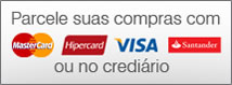 Parcele suas compras com cartões de crédito: Mastercard, Visa, Hipercard e Santander